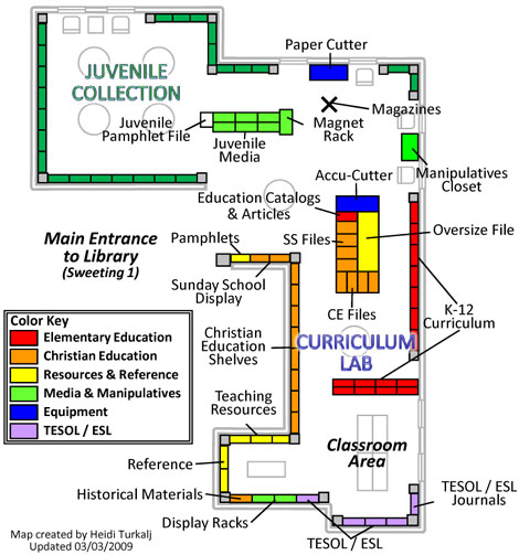 CurLab and Juvenile Collections Map