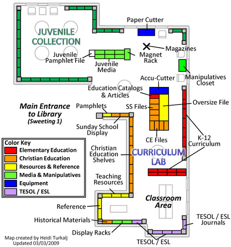 CurLab and Juvenile Collections Map CurLab and Juvenile Collections Map