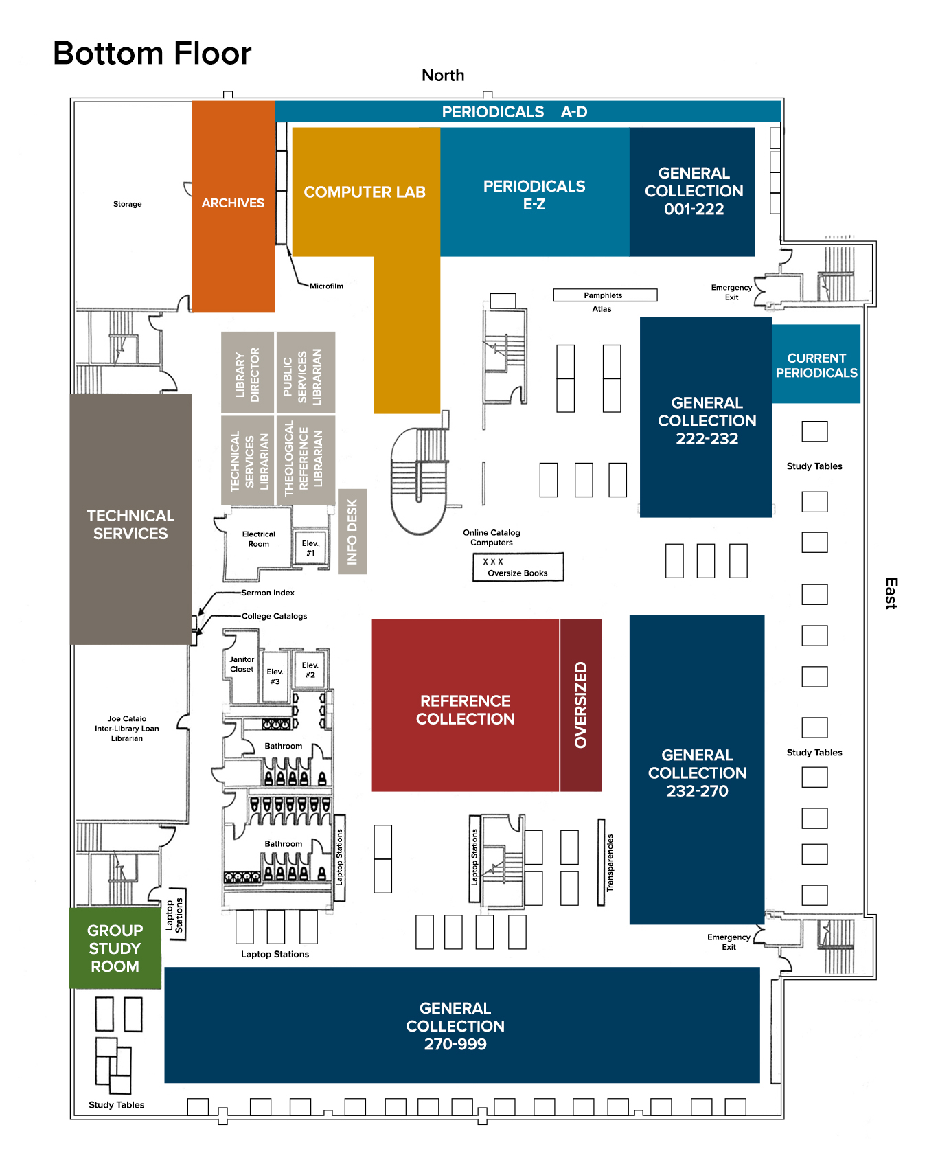 Library Map- Lower Floor